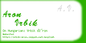 aron vrbik business card